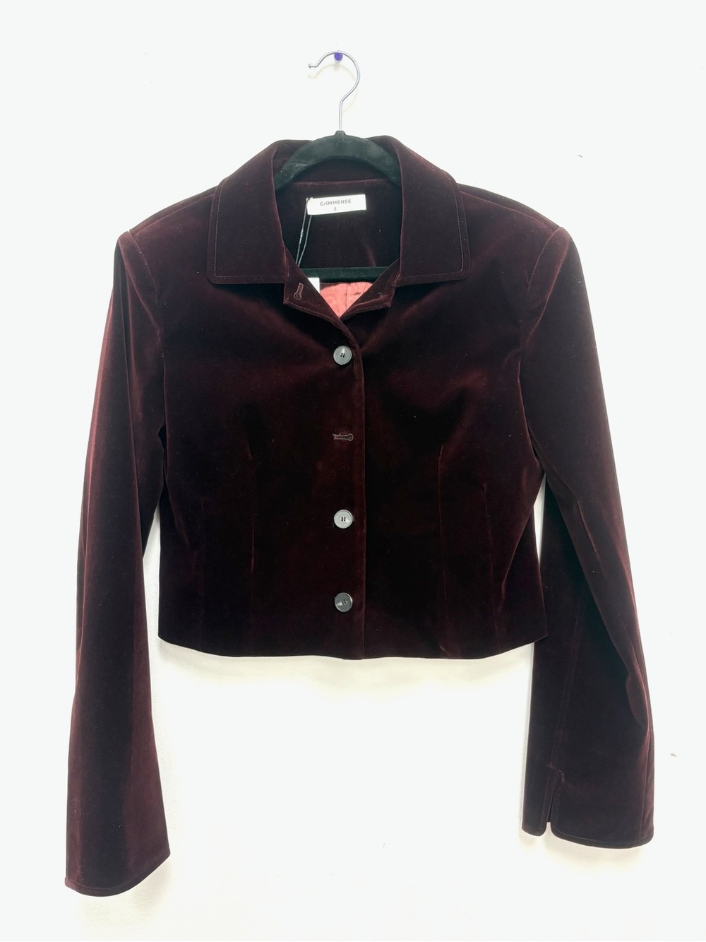 Commense Maroon Velvet Blazer Size S